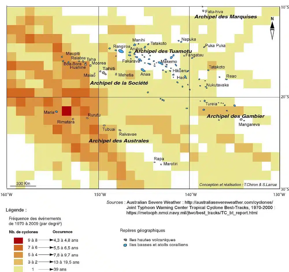 Cyclones frequencein the south pacific 1972 to 2000