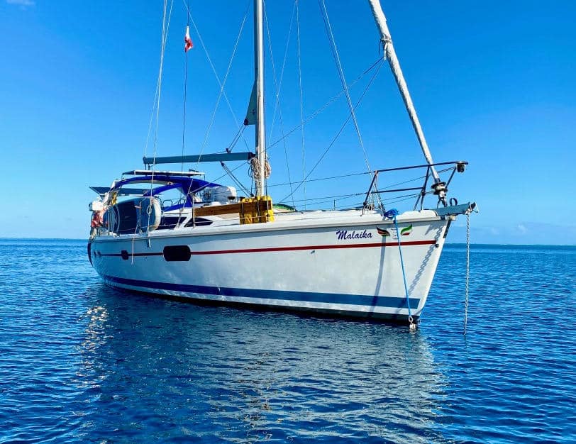 Our home and sailboat finally launched in Raiatea French Polynesia