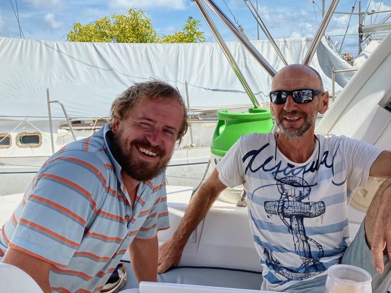 Hanging out with fellow sailboat owners in Raiatea French Polynesia