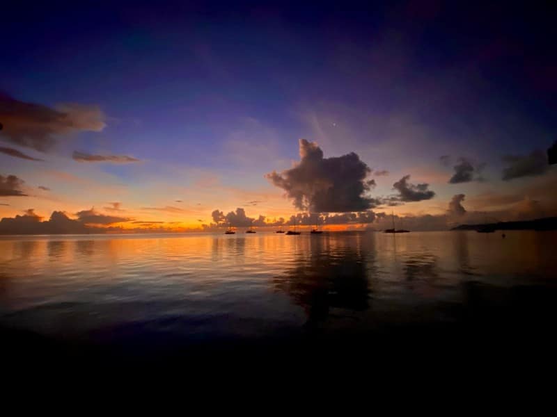 Sunset in Raiatea Carenage #sailboat lifestyle
