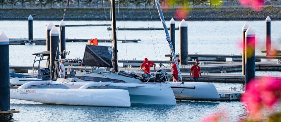 Corsair 880 trimaran in Tahiti