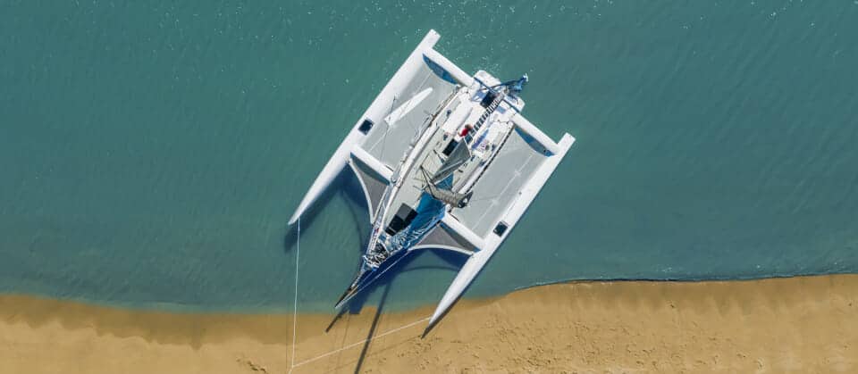 Corsair 880 trimaran in Tahiti