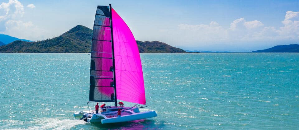 Corsair 880 trimaran in Tahiti