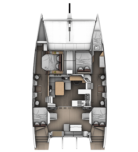 4-cabins 4-bathrooms layout