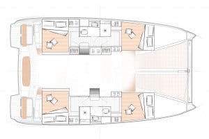 Excess 11 4-cabin version Layout