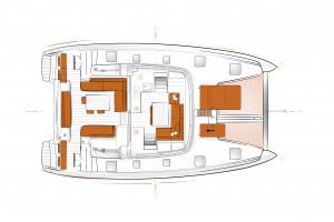 Excess 12 Catamaran Carré et cockpits