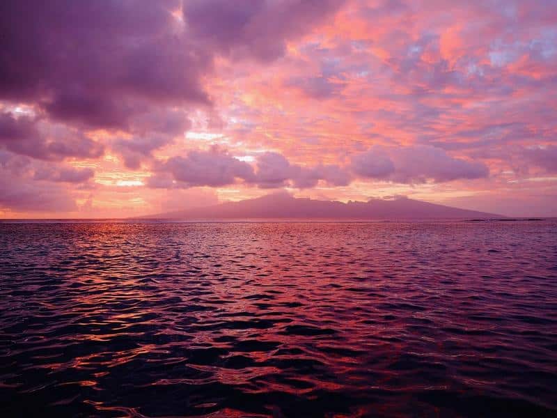 Sunset over Moorea