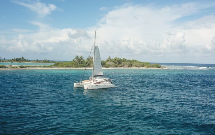 Tikehau channel in a catamaran