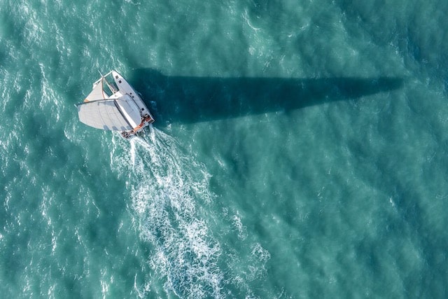 excess 14 from above Excess 14 sailing in strong winds