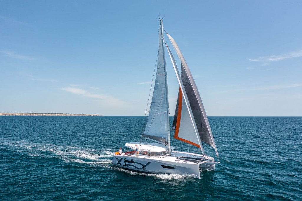 excess 14 under sail Excess 14 available in Tahiti