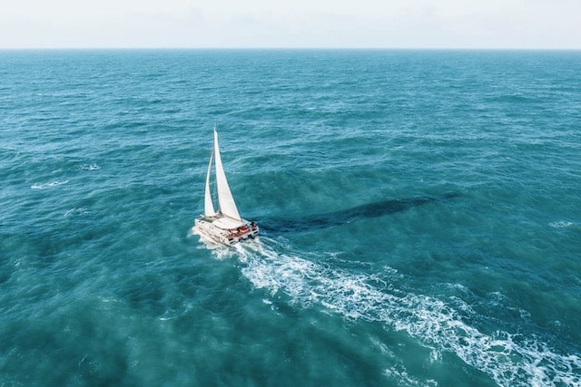 excess 14 upwind from above Excess 14 sailing in strong winds