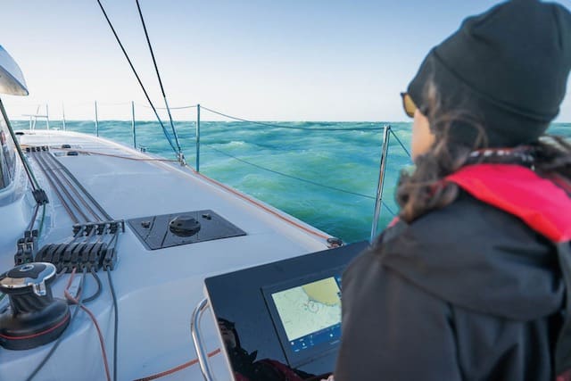 excess 14 view from helm Excess 14 sailing in strong winds