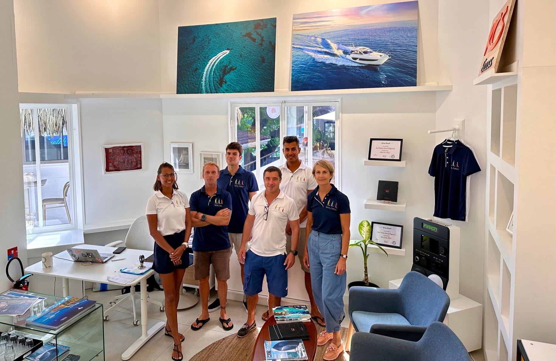 The Sail Tahiti team at the Vaima Center Marina de Papeete Tahiti