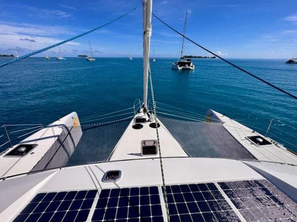 Neel 51 trampoline and solar Neel 51 in Tahiti