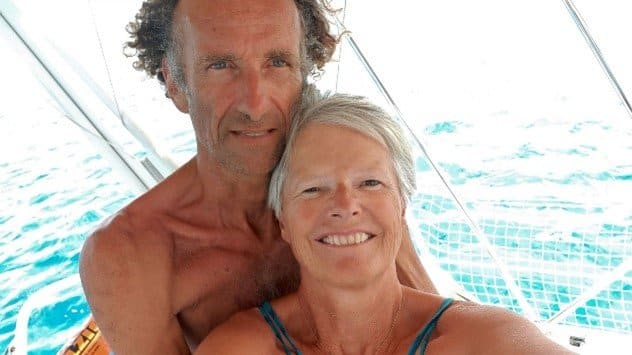 Paul et Dominique sur leur Neel 45