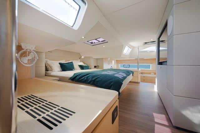 Privilege 510 catamaran luxury multihull – Photographer Ludovic FRUCHAUD IMACIS 2023 Privilège 510 owner cabin