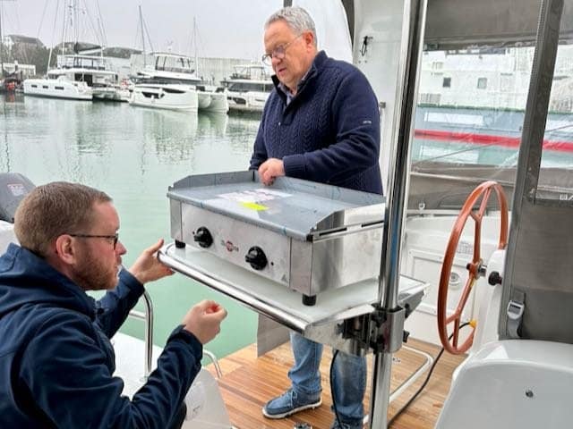Adding a plancha on an Excess 14 catamaran