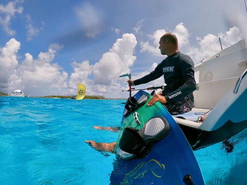 Ryan Levinson kitesurfing Launching your kite from your catamaran