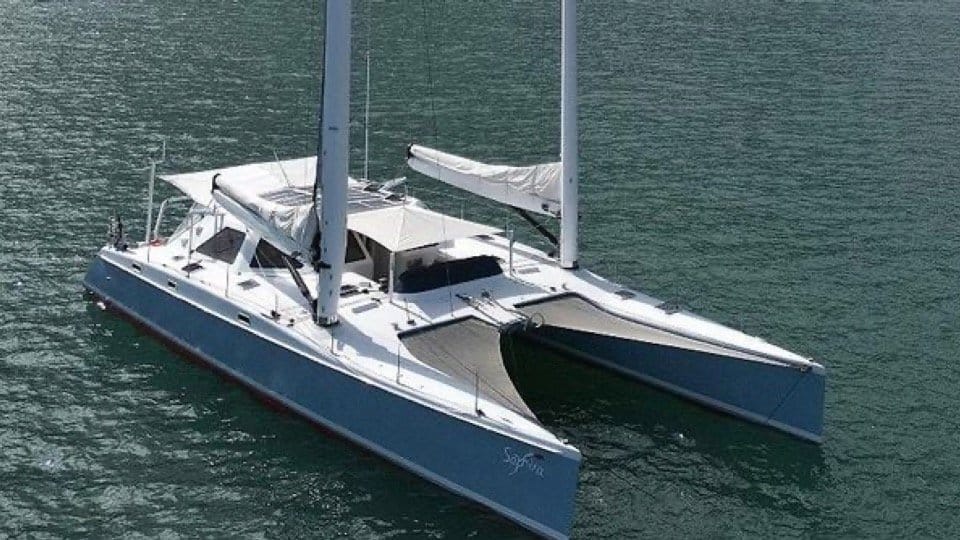 Full carbon Chris White Atlantic 70 with rotating wing masts